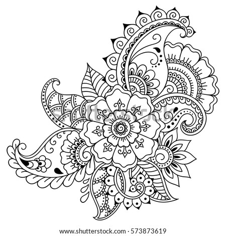  Mehndi  Flower Pattern Henna  Drawing Tattoo Stock Vector 