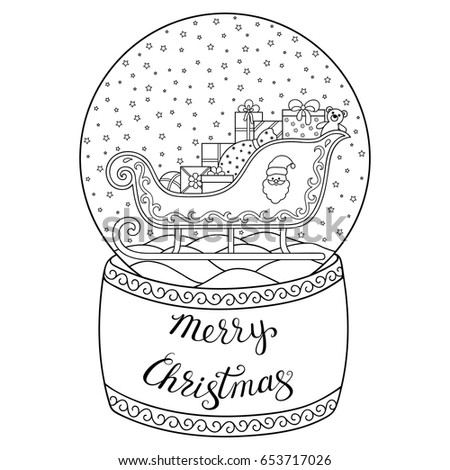 Toy Glass Snow Globe Santa Sleigh Stock Vector 653717026 - Shutterstock