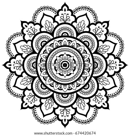 Henna Tatoo Mandala Mehndi Style Decorative Stock Vector 618270830 ...