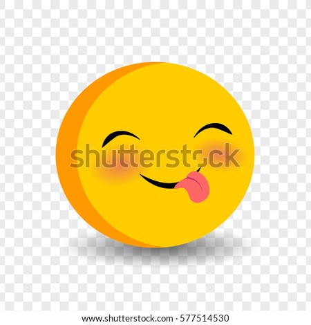 Cute Funny Smile Playful Face Vector Illustration Icon Emoji Yellow Cute Funny Smile Playful Face Vector Illustration Icon Emoji Yellow