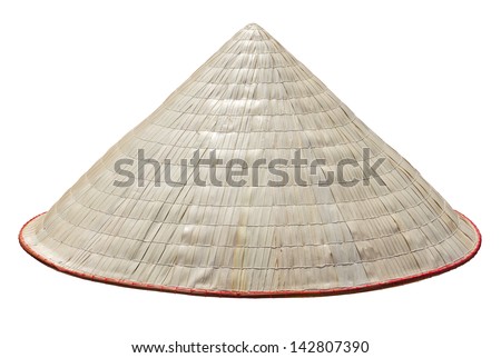 Old Vietnam straw hat. Clipping path included.
