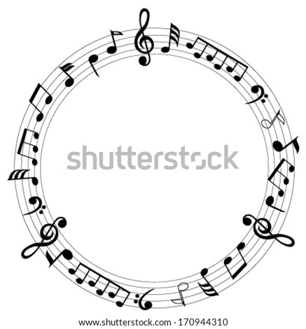 Vector Musical Notes Located Circles Stock Vector 170944310 - Shutterstock