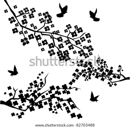 vector blossom branches