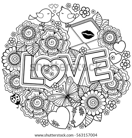 Download Kiss Me Vector Abstract Coloring Book Vectores En Stock 563379967 - Shutterstock