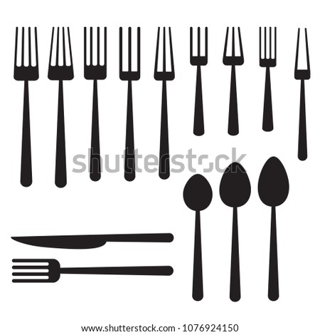 Set Cutlery Table Setting Icon Spoon Stock Vector HD (Royalty Free ... Set Cutlery Table Setting Icon Spoon Stock Vector HD (Royalty Free ...