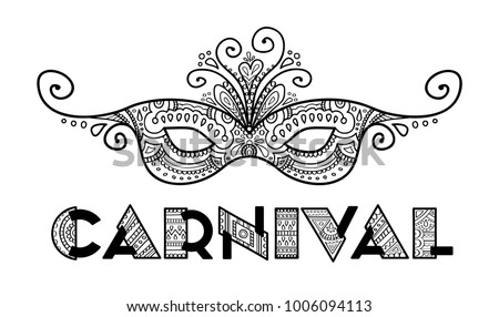 carnival mask black and white vector hand drawn mardi gras coloring page - Mardi Gras Coloring Pages carnival mask black and white vector hand drawn mardi gras coloring page - Mardi Gras Coloring Pages
