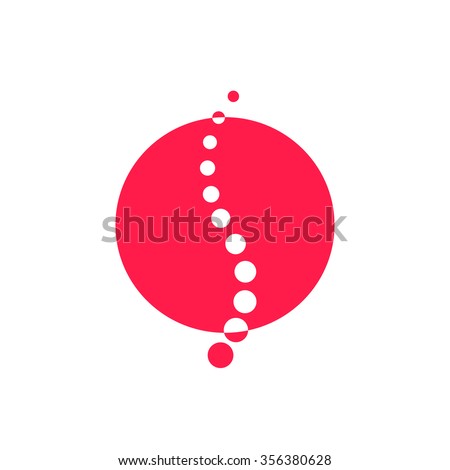 Spinal surgery abstract logo vector illustration, flat spine orthopedic therapy diagnostic center sign, medical analysis of vertebrae, ridge label, hospital logotype symbol design isolated on white