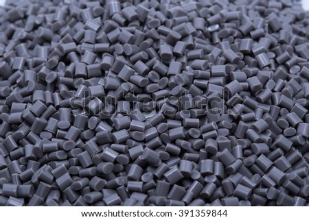 Gray plastic polymer granules.