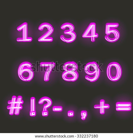 Neon Numbers Stock Vector 332237180 - Shutterstock