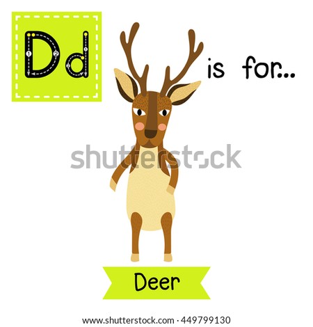 Cute Children Zoo Alphabet D Letter Stock Vector 449799130 - Shutterstock