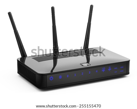 3d modern wireless wifi black router stock illustration 3d modern wireless wifi black router stock illustration