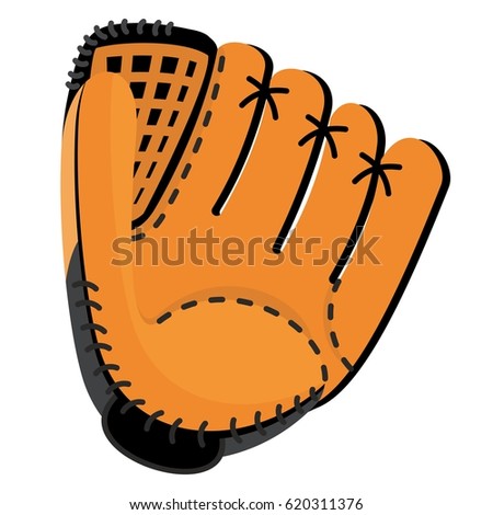 Baseball Equipment Leather Softball Glove Flat Stock Vector 620311376