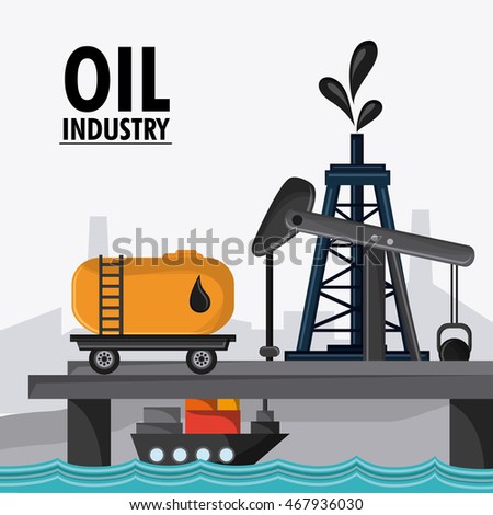 Oil Industry Concept Two Color Flat Stock Vector 521482030 - Shutterstock