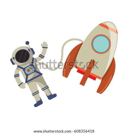 Vector Illustration Cartoon Astronaut Cosmonaut Space Stock Vector ...