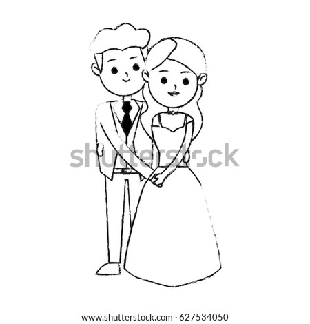 Happy Married Couple Sketch Stock Vector 136855532 - Shutterstock