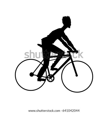 Male Bicyclist Riding Bicycle Isolated Against Stock Vector 295313468 ...