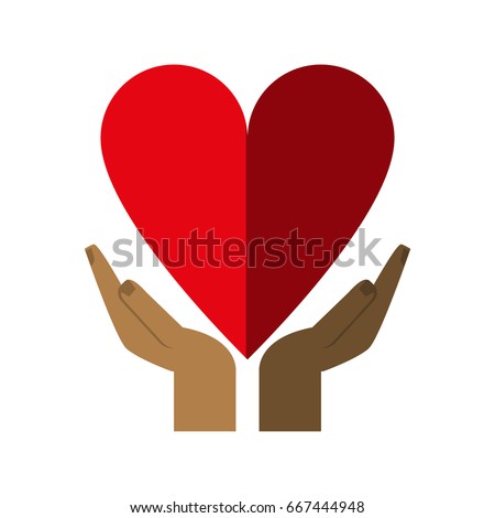 Vector Heart Open Hand Stock Vector 73703647 - Shutterstock