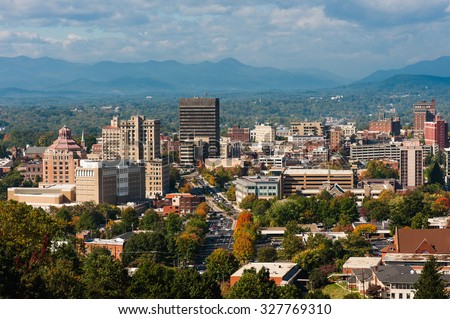 Skyline Downtown Asheville North Carolina Sunset Stock Photo 326964179 