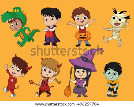 happy halloween set of cute cartoon children in colorful halloween costumeswitchesdragula - Happy Halloween Cartoon Pics happy halloween set of cute cartoon children in colorful halloween costumeswitchesdragula - Happy Halloween Cartoon Pics