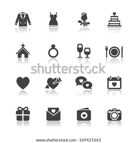 Wedding Icons with White Background