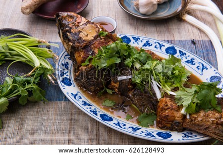 Braised fish in soy sauce.