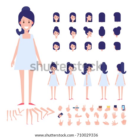 Front Side Back View Animated Character Stock Vector 11 ...