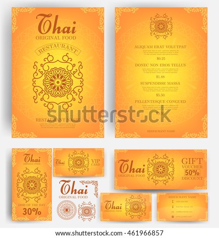 Golden Chef Menu Template Stock Images Royalty Free Images Vectors Shutterstock Thai Restaurant Menu Templates Free