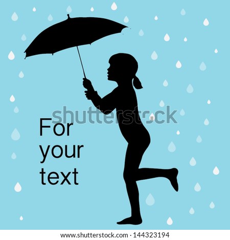 Silhouette Child Umbrella Vector Stock Photos, Images, & Pictures ...