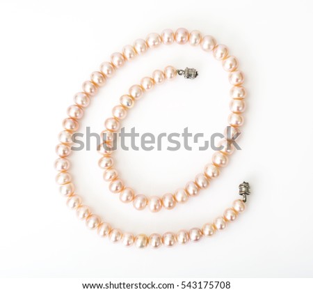 Jewel of pink pearls. Studio Photo