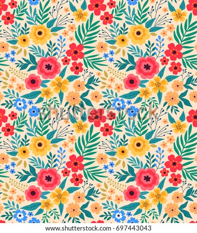 vintage floral background seamless vector pattern for design and fashion prints flowers pattern with - Floral Backgrounds vintage floral background seamless vector pattern for design and fashion prints flowers pattern with - Floral Backgrounds