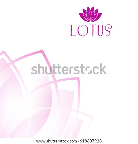 Abstract lotus flower. Sample text - Yoga world, body and mind. Vector illustration for yoga event, school, club, spa center. EPS 10