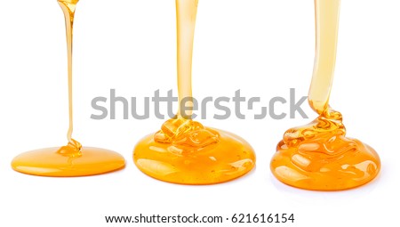 Honey pouring isolated on white background.
Ideal for packaging.