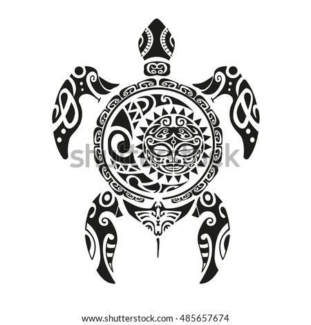 Turtle Tattoo In Maori Style Vector Illustration EPS10 Turtle Tattoo In Maori Style Vector Illustration EPS10