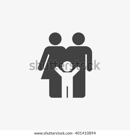 Family Icon in trendy flat style isolated on grey background. Parents symbol for your web site design, logo, app, UI. Vector illustration, EPS10.