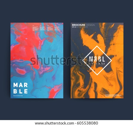 Marble covers set. Trendy colorful backgrounds. Eps10 layered vector.