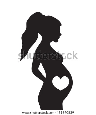 Silhouette Pregnant Woman Vector Illustration Stock Vector 431690839 - Shutterstock