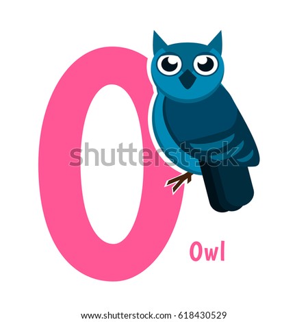 Cute Alphabet Letter Birds Owl O Stock Vector (Royalty ...