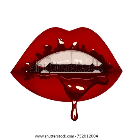 Bloody Vampire Mouth Stock Vector 11097220 - Shutterstock