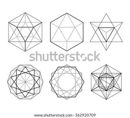 Hexagonal Shapes Set Crystal Forms Winter Stock Vector 362920709 ...