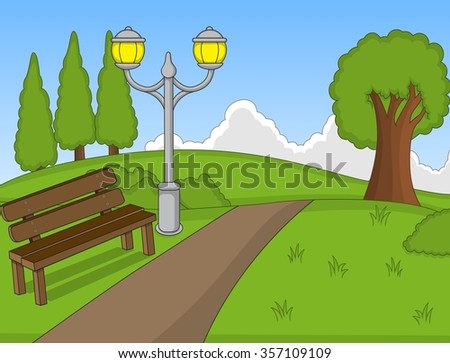 Park Cartoon Vector Illustration Stock Vector 357109109 - Shutterstock