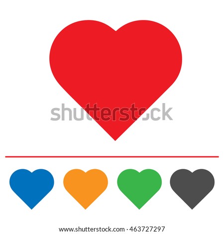 Heart shape vector icon eps 10. Valentine symbol.