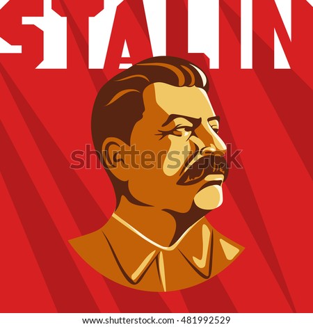 Portrait Joseph Stalin Poster Stylized Sovietstyle Stock ...