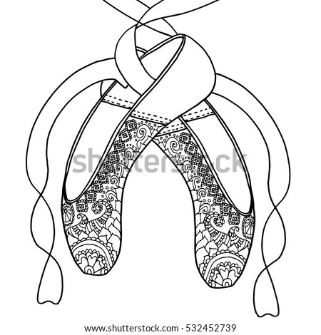 Download Ballet Shoes Pointe Adult Coloring Book Stock Vector ...