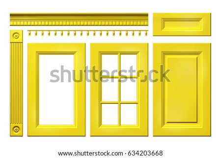 Front Collection Old Wooden Door Drawer Stock Illustration