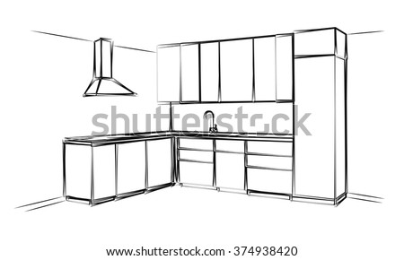 Kitchen Sketch Stock Images, Royalty-Free Images & Vectors | Shutterstock