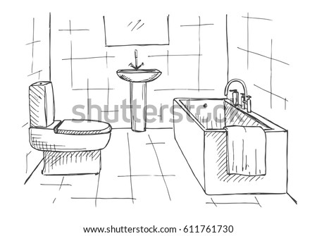 Room Interior Sketch Place Reading Relax Stock Vector 396610852 ...