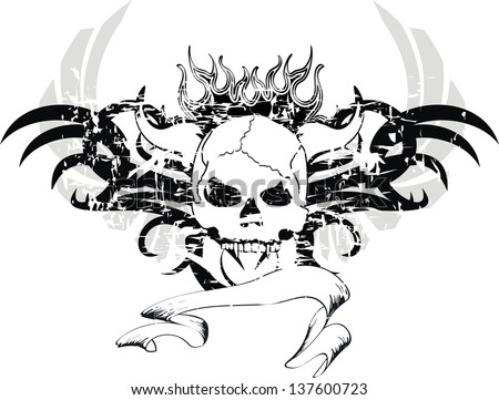Tribal Flame Skull Stock Images Royalty Free Vectors Tattoo Vector