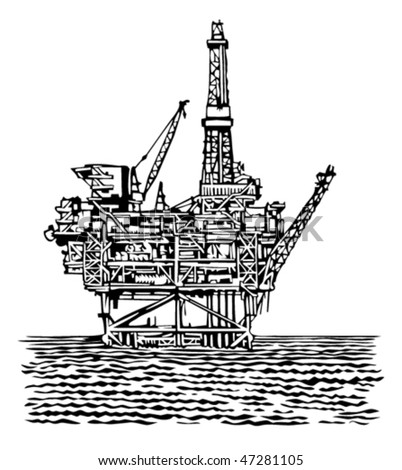 Offshore Oil Rig Platform Stock Vector (Royalty Free) 47281105