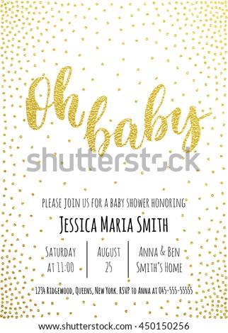 card baby oh template Invitation Oh Stock 450150256 Shower Vector Card Baby Baby