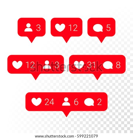 Download Red Notifications Vector Icons Templates Social Stock ...